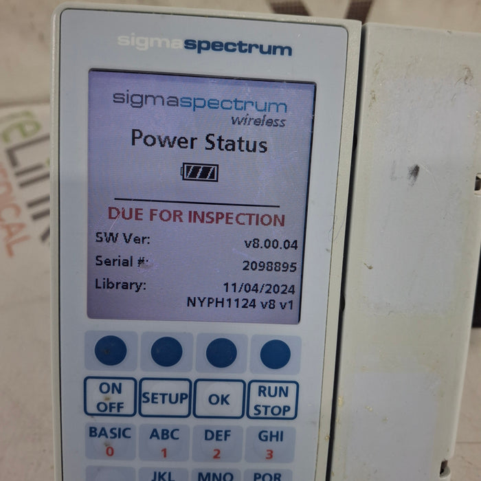 Baxter Sigma Spectrum 8.00.04 w/o Battery Infusion Pump