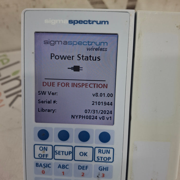 Baxter Sigma Spectrum 8.01.00 w/o Battery Infusion Pump