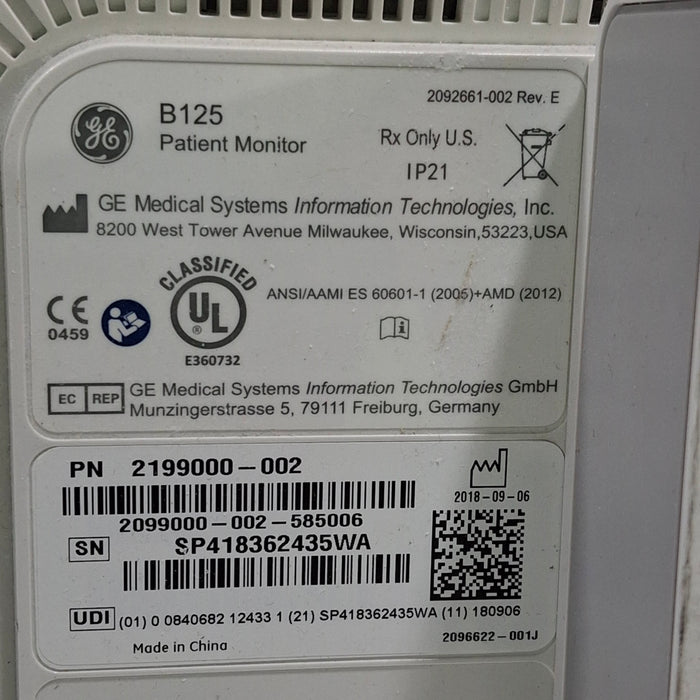 GE Healthcare GE Healthcare B125 Patient Monitor Patient Monitors reLink Medical