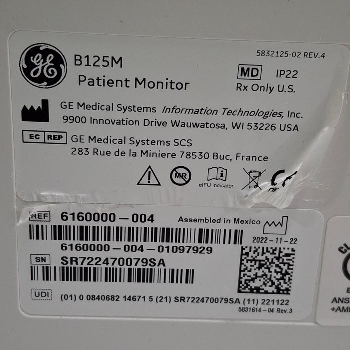GE Healthcare GE Healthcare B125M Patient Monitor Patient Monitors reLink Medical