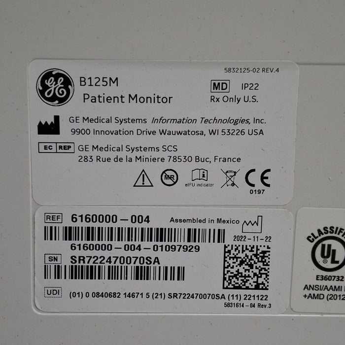 GE Healthcare GE Healthcare B125M Patient Monitor Patient Monitors reLink Medical