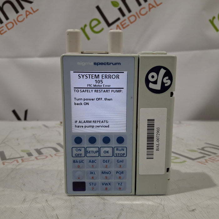 Baxter Sigma Spectrum 6.05.13 with A/B/G/N Battery Infusion Pump