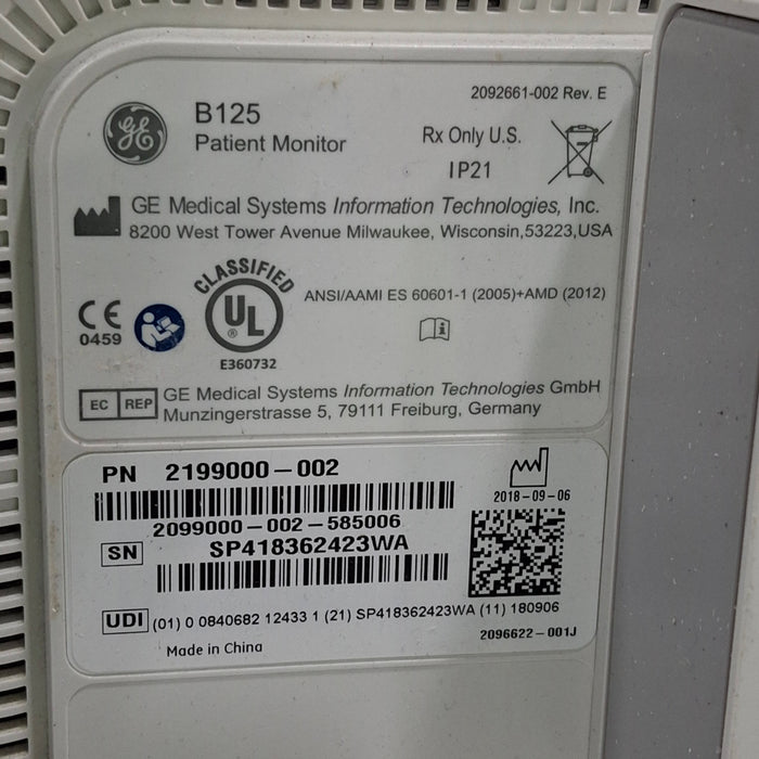 GE Healthcare GE Healthcare B125 Patient Monitor Patient Monitors reLink Medical