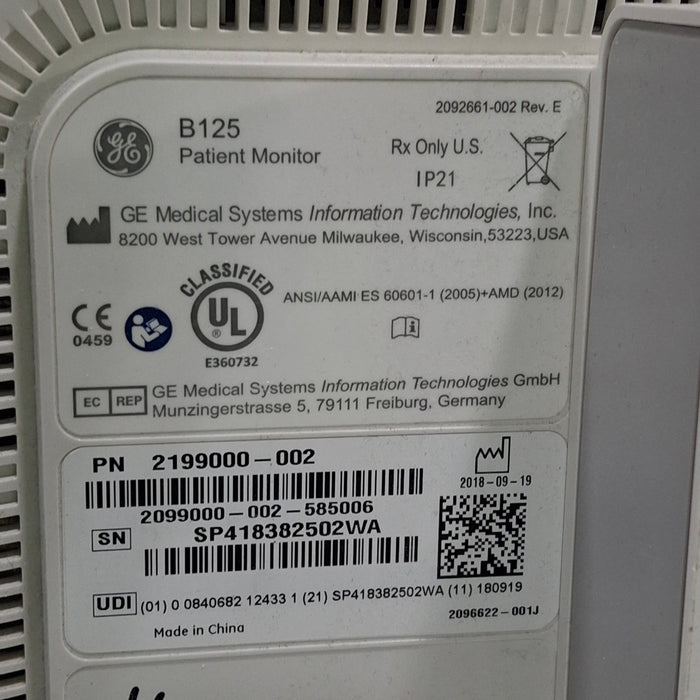 GE Healthcare GE Healthcare B125 Patient Monitor Patient Monitors reLink Medical