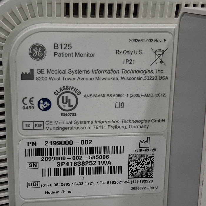GE Healthcare GE Healthcare B125 Patient Monitor Patient Monitors reLink Medical