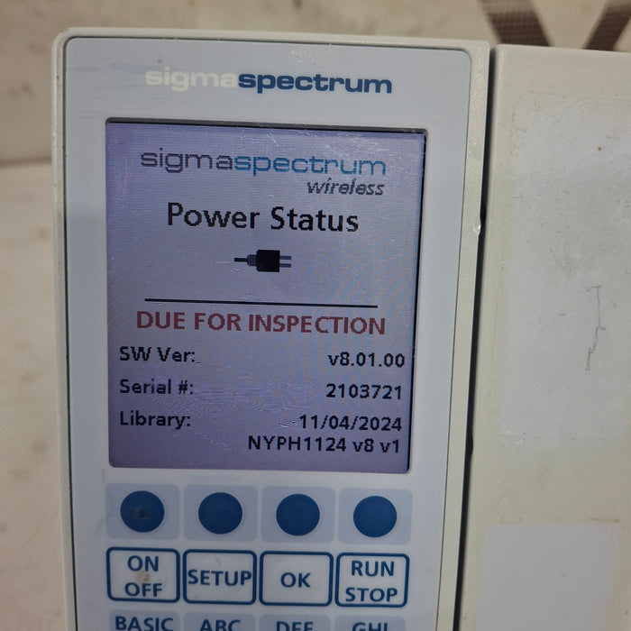 Baxter Sigma Spectrum 8.01.00 w/o Battery Infusion Pump
