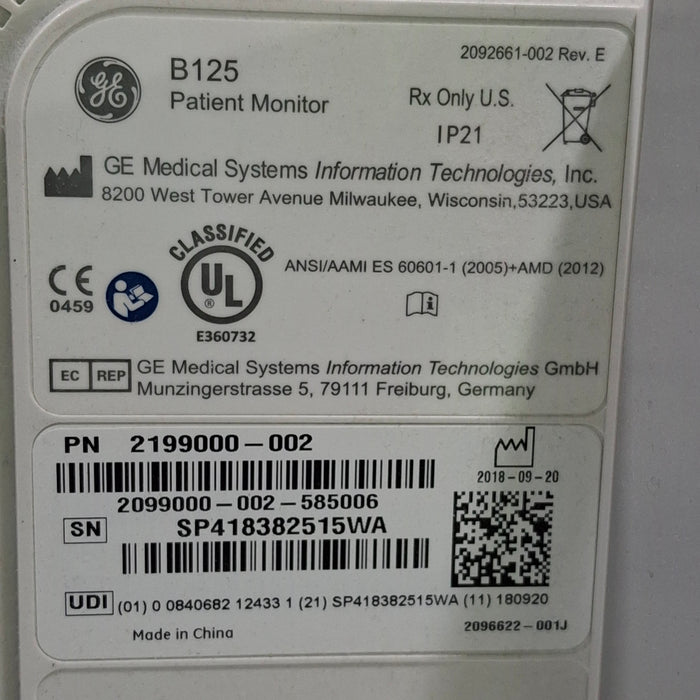 GE Healthcare GE Healthcare B125 Patient Monitor Patient Monitors reLink Medical