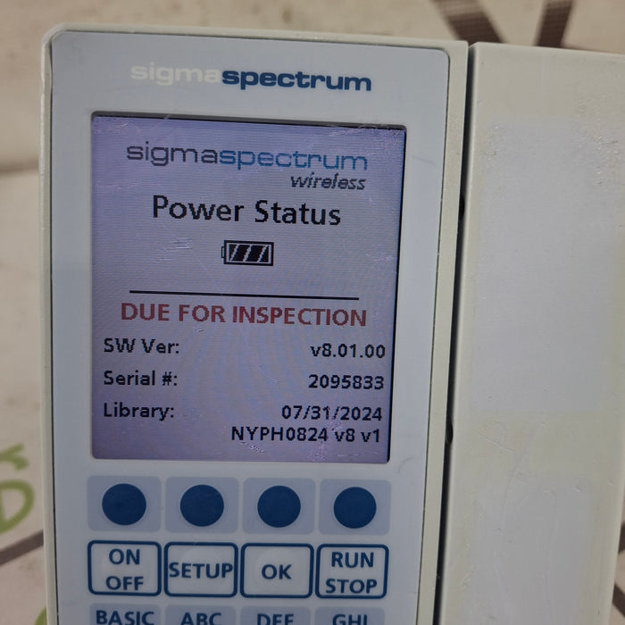 Baxter Sigma Spectrum 8.01.00 w/o Battery Infusion Pump