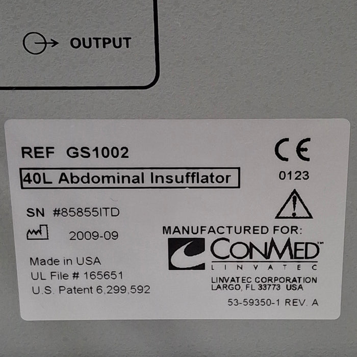 ConMed ConMed GS1002 40L Insufflator Rigid Endoscopy reLink Medical
