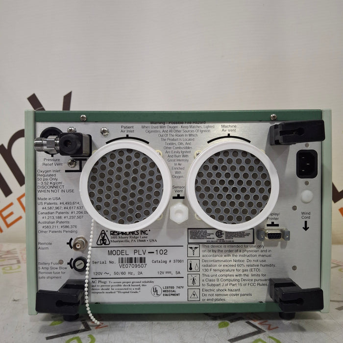 LifeCare LifeCare PLV-102 Ventilator Respiratory reLink Medical