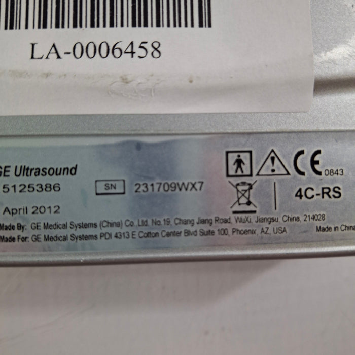 GE Healthcare 4C-RS Convex Array Transducer