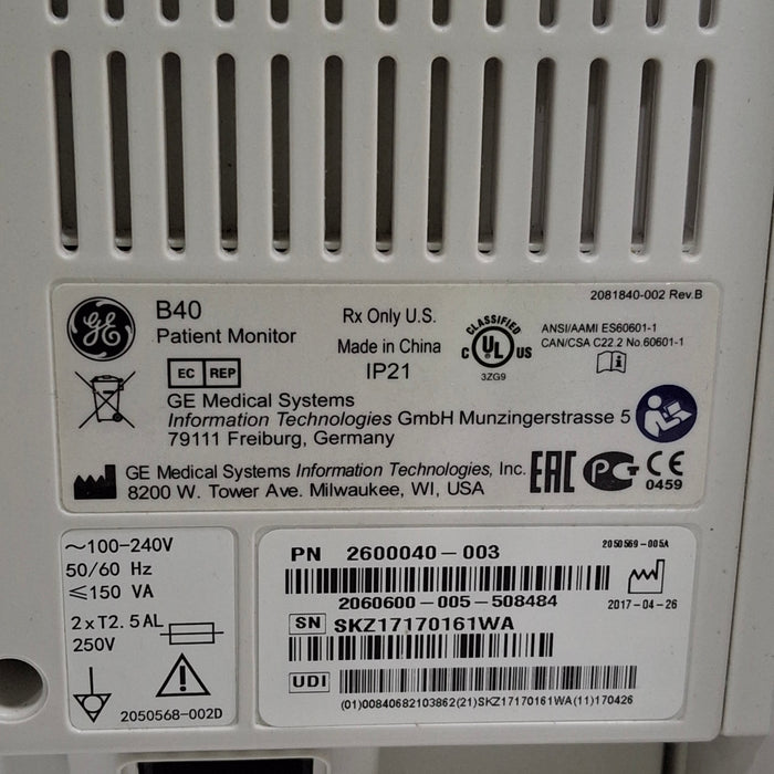 GE Healthcare GE Healthcare B40 Patient Monitor Patient Monitors reLink Medical