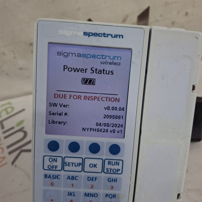 Baxter Sigma Spectrum 8.00.04 w/o Battery Infusion Pump