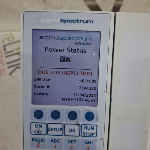 Baxter Baxter Sigma Spectrum 8.01.00 w/o Battery Infusion Pump Infusion Pump reLink Medical