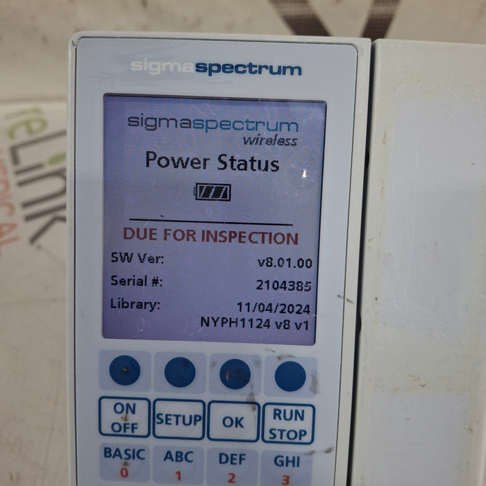 Baxter Baxter Sigma Spectrum 8.01.00 w/o Battery Infusion Pump Infusion Pump reLink Medical