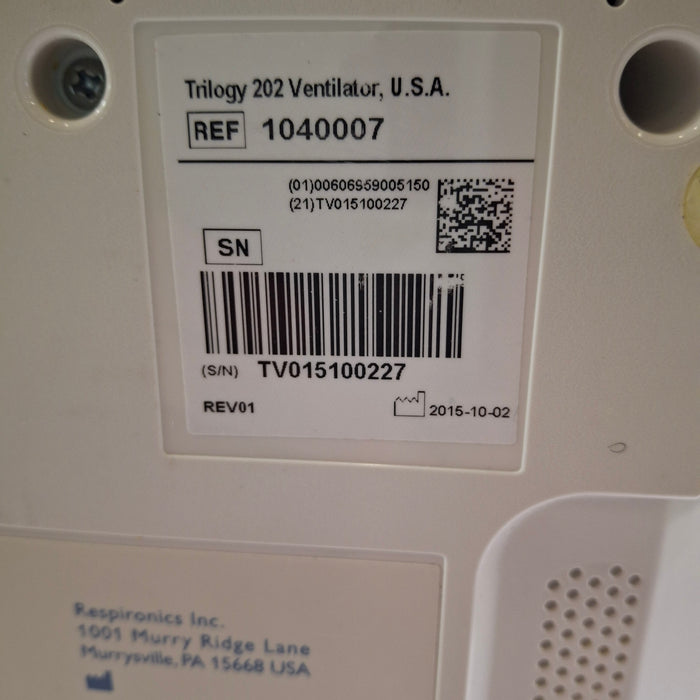 Respironics Trilogy 202 Ventilator