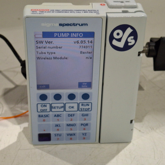 Baxter Baxter Sigma Spectrum 6.05.14 without Battery Infusion Pump Infusion Pump reLink Medical
