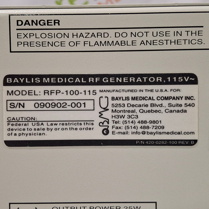 Baylis Baylis RFP-100-115 Radio Frequency Puncture System Surgical Equipment reLink Medical