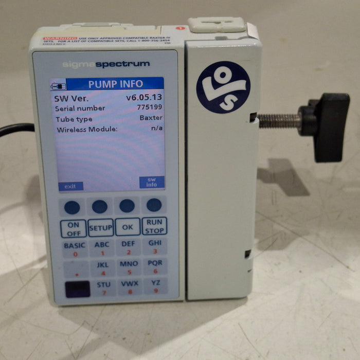 Baxter Baxter Sigma Spectrum 6.05.13 without Battery Infusion Pump Infusion Pump reLink Medical