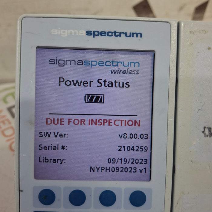 Baxter Sigma Spectrum 8.00.03 w/o Battery Infusion Pump