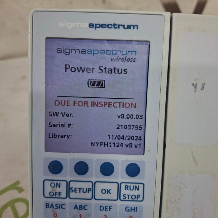 Baxter Sigma Spectrum 8.00.03 w/o Battery Infusion Pump