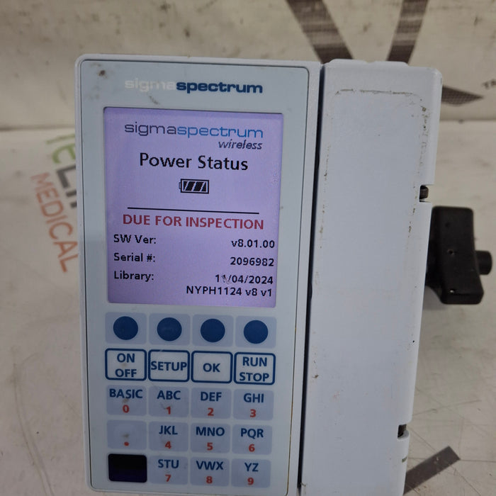 Baxter Sigma Spectrum 8.01.00 w/o Battery Infusion Pump