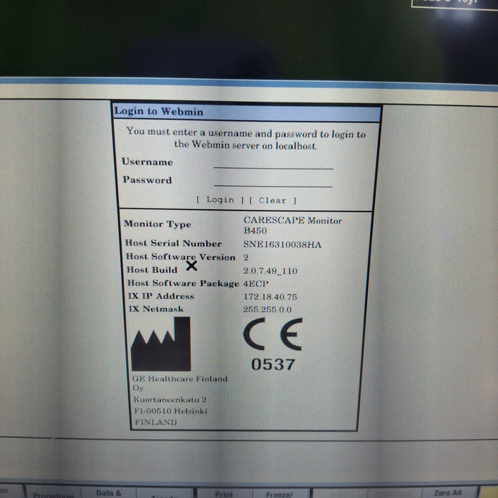 GE Healthcare GE Healthcare Carescape B450 Emergency Care Patient Monitor Patient Monitors reLink Medical