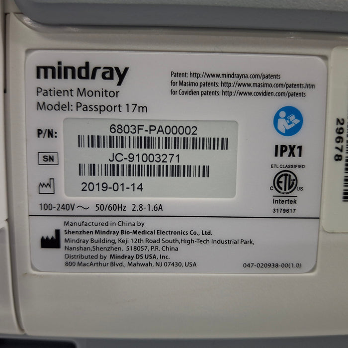 Mindray Mindray Passport 17M Patient Monitor Patient Monitors reLink Medical