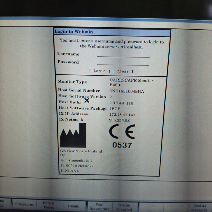 GE Healthcare GE Healthcare Carescape B450 Emergency Care Patient Monitor Patient Monitors reLink Medical