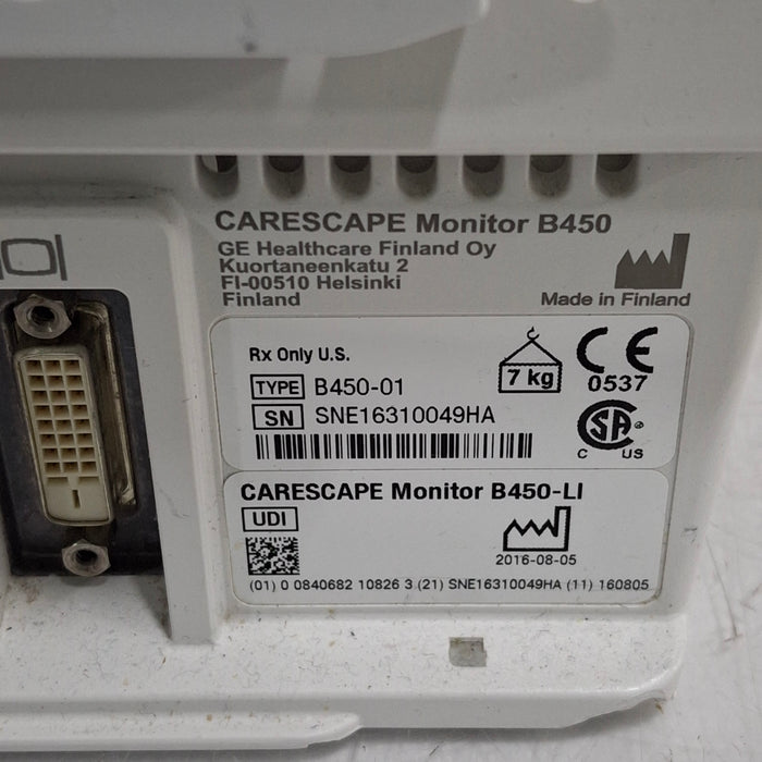 GE Healthcare GE Healthcare Carescape B450 Emergency Care Patient Monitor Patient Monitors reLink Medical