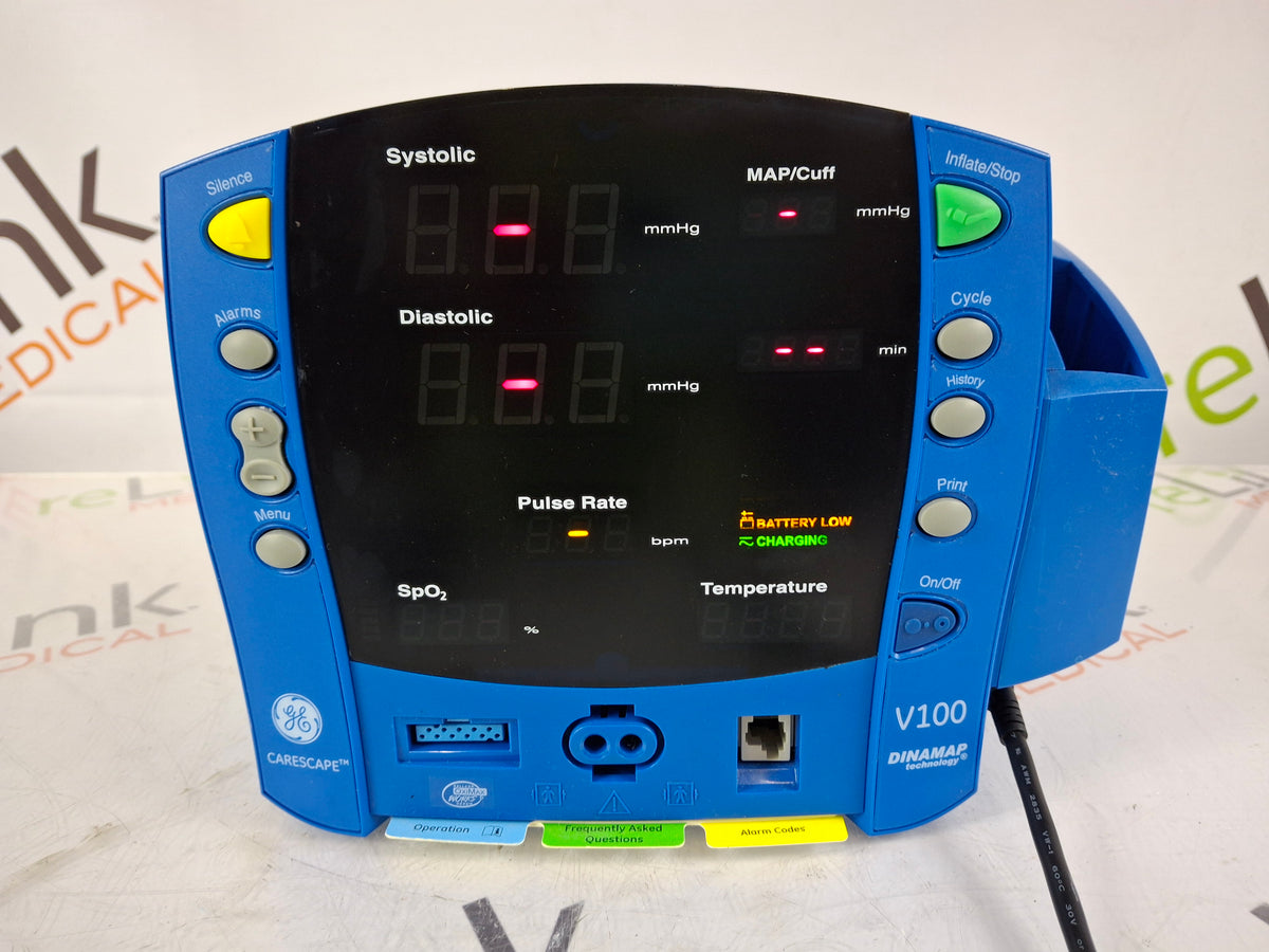 GE Healthcare Dinamap V100 - NIBP, SpO2, Temp Vital Signs Monitor ...