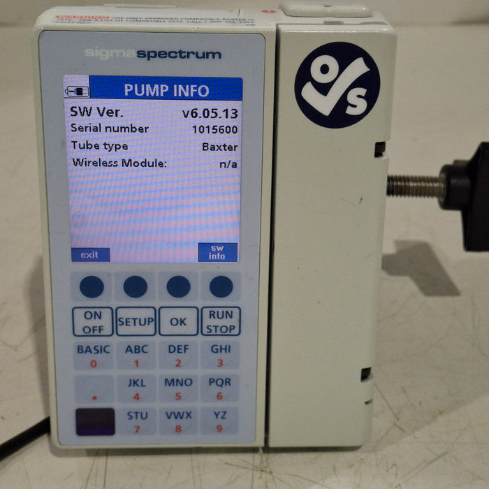 Baxter Sigma Spectrum 6.05.13 without Battery Infusion Pump