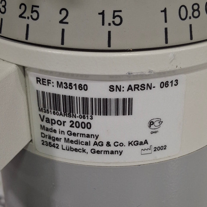 Draeger Medical Draeger Medical Vapor 2000 Isoflurane Vaporizer Anesthesia reLink Medical