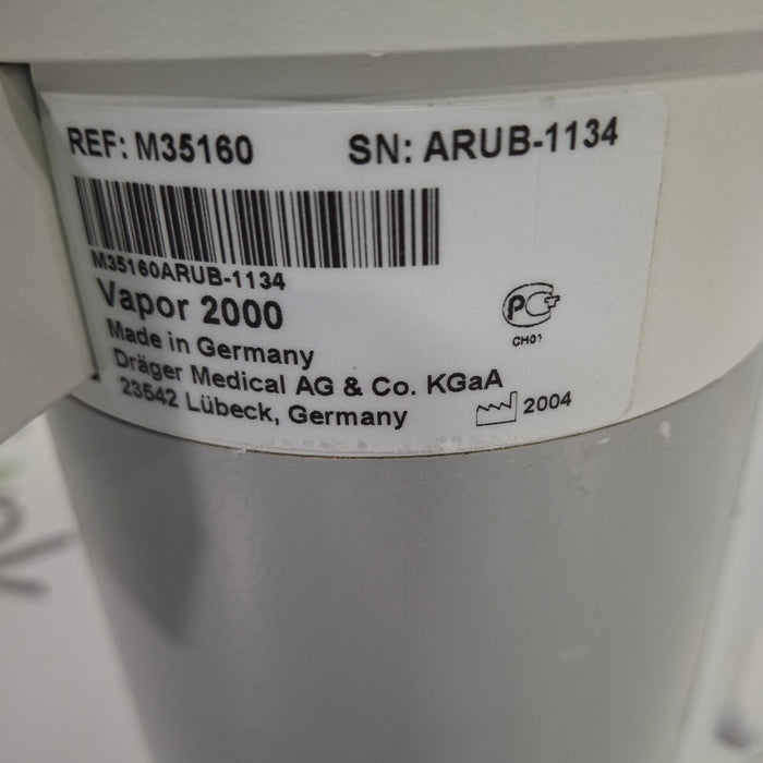 Draeger Medical Draeger Medical Vapor 2000 Isoflurane Vaporizer Anesthesia reLink Medical
