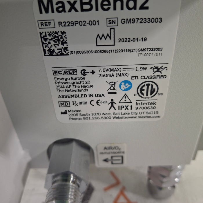 Maxtec, Inc. Maxtec, Inc. MAXBlend 2 Low Flow Air/Oxygen Blender Respiratory reLink Medical