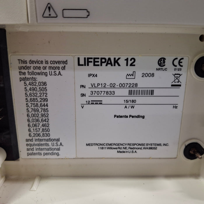 Physio-Control LifePak 12 3-Lead Defibrillator