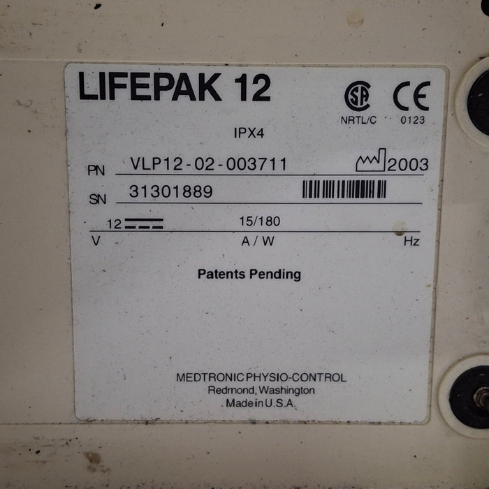 Physio-Control Physio-Control LifePak 12 3-Lead Defibrillator Defibrillators reLink Medical