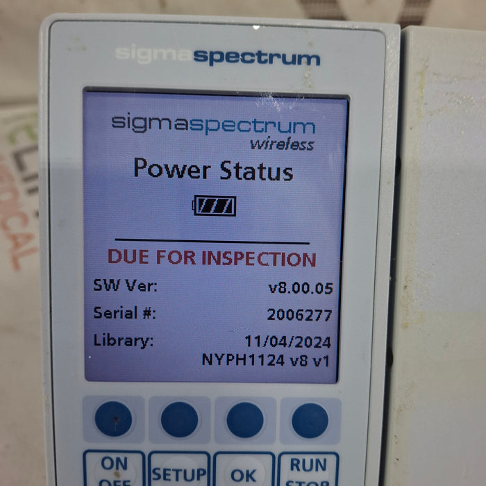 Baxter Sigma Spectrum 8.00.05 w/o Battery Infusion Pump