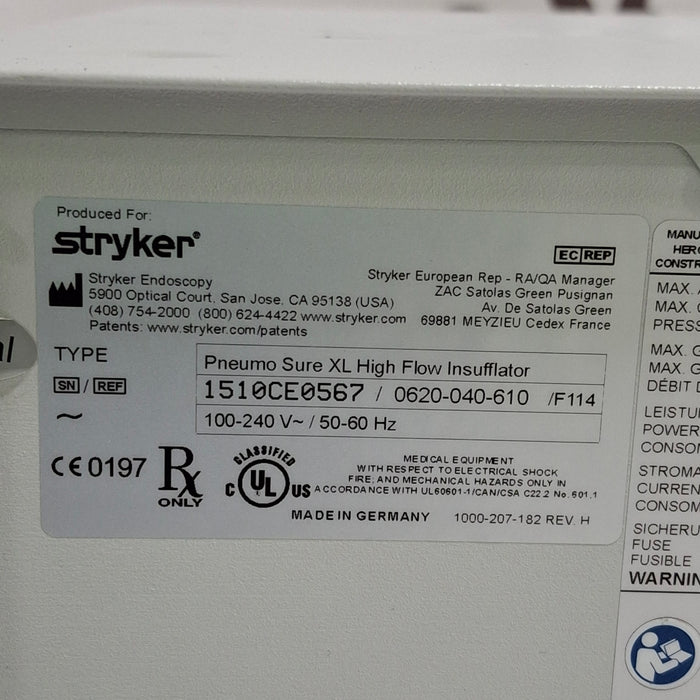 Stryker 620-040-610 Pneumo Sure XL High Flow Insufflator