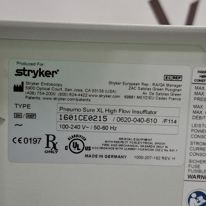Stryker 620-040-610 Pneumo Sure XL High Flow Insufflator