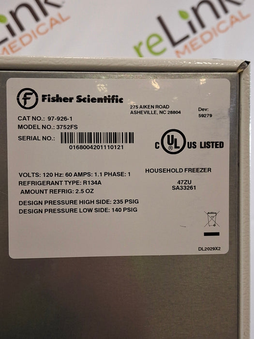 Fisher Scientific 97-926-1 Undercounter Refrigerator/Freezer