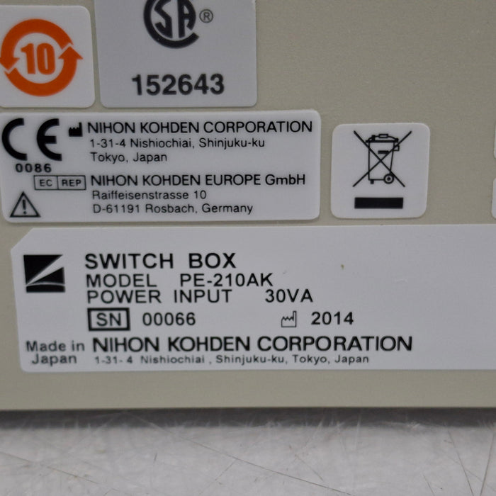 Nihon Kohden Nihon Kohden PE-210AK Switch Box EEG EMG Sleep Systems reLink Medical