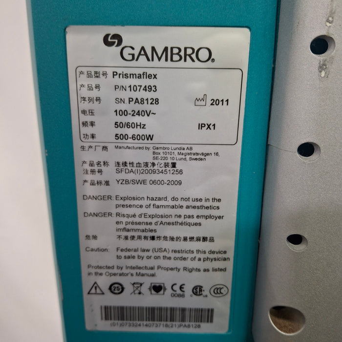 Gambro Prismaflex Dialysis Machine