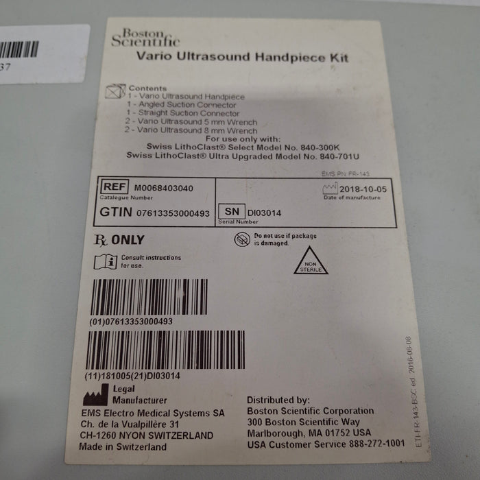 Boston Scientific M006840304R0 Vario Ultrasound Handpiece