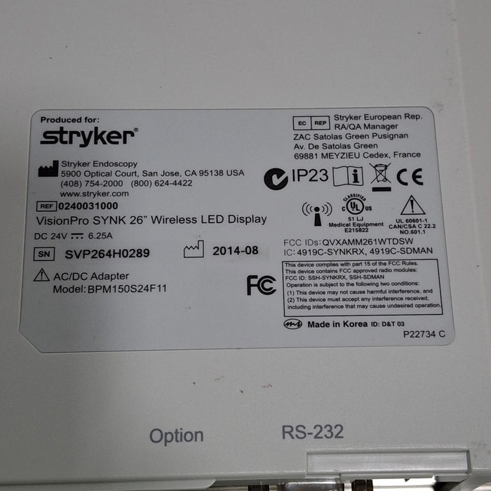 Stryker VisionPro SYNK 26 Wireless LED Display