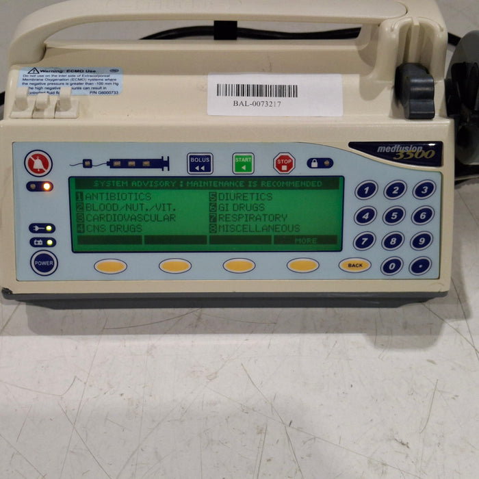 Smiths Medical Medfusion 3500 Version 4 Syringe Infusion Pump