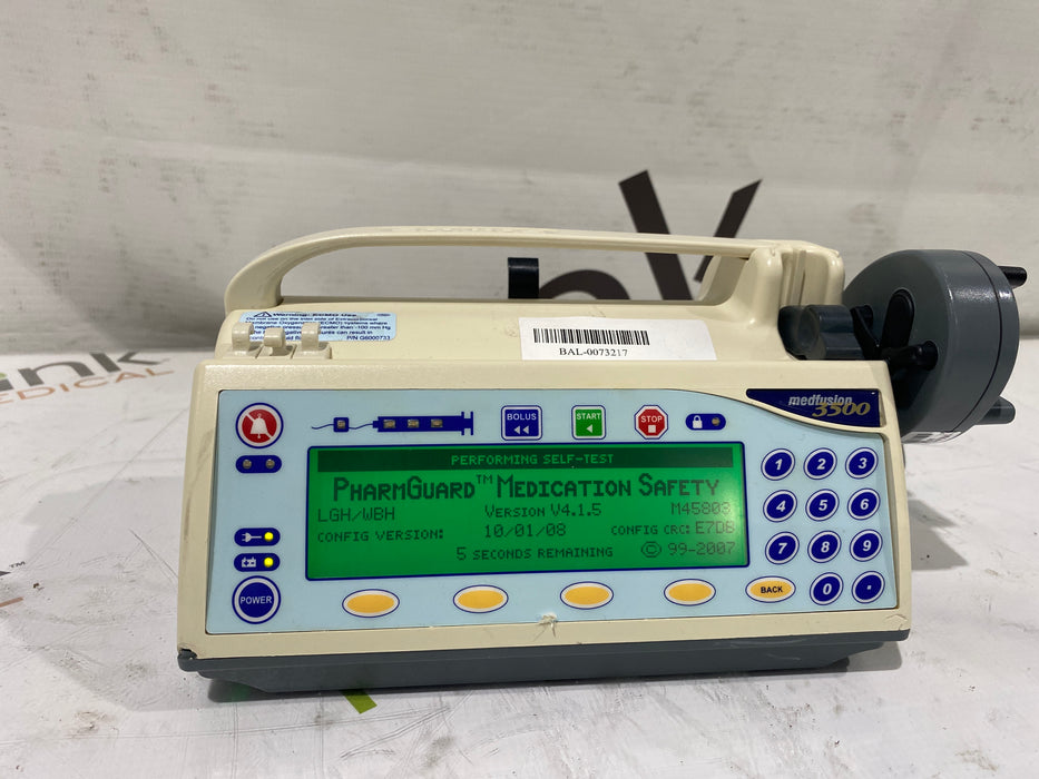 Smiths Medical Medfusion 3500 Version 4 Syringe Infusion Pump