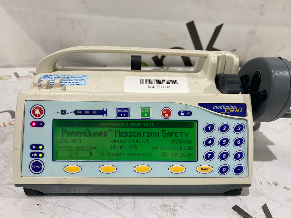 Smiths Medical Medfusion 3500 Version 4 Syringe Infusion Pump