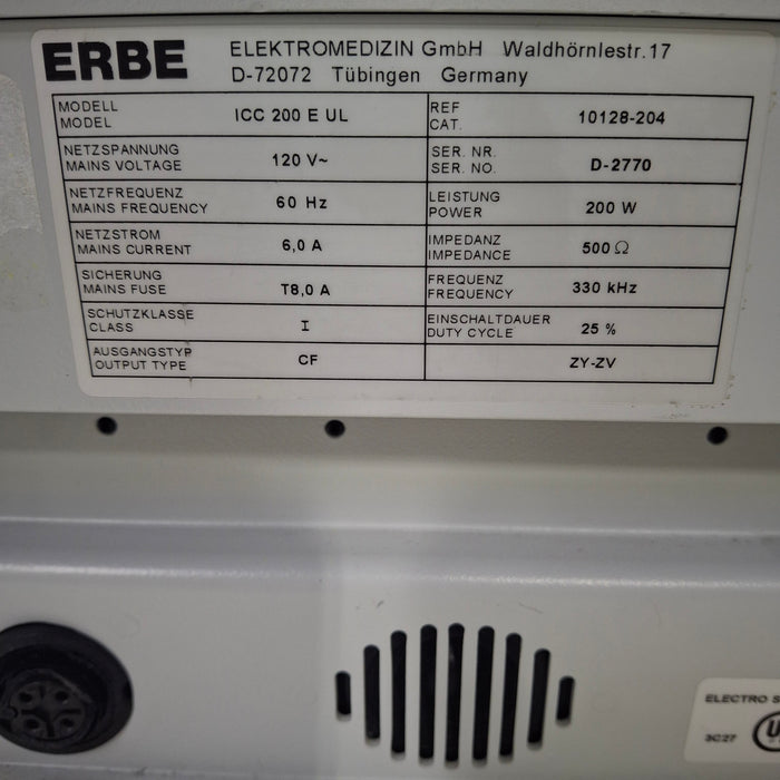 Erbe ICC 200 Electrosurgical Unit