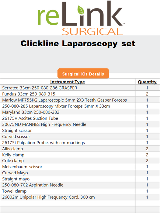 Karl Storz Clickline Laparoscopic Instrument Set